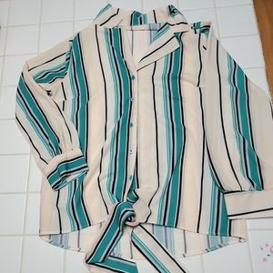 Ladies tie front blouse